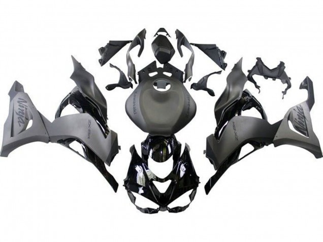 Billige Kawasaki ZX6R Motorrad Verkleidung 2023-2025 - Matt Schwarz Matt Grau Glanzendes Schwarz