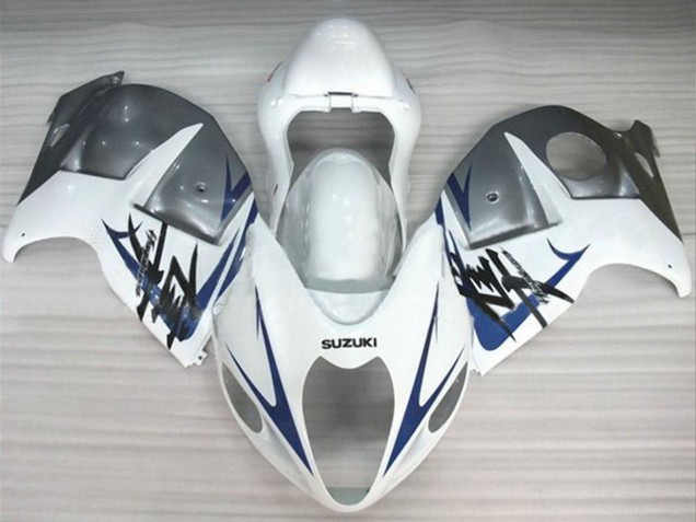 Billige Suzuki GSXR 1300 Hayabusa Motorrad Verkleidung 1996-2007 - Weiss Silber Blau