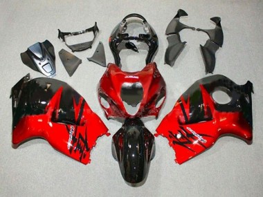 Billige Suzuki GSXR 1300 Hayabusa Motorrad Verkleidung 1996-2007 - Rot Glanzendes Schwarz