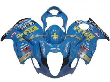 Billige Suzuki GSXR 1300 Hayabusa Motorrad Verkleidung 1996-2007 - Blau Gold Schwarz Rizla