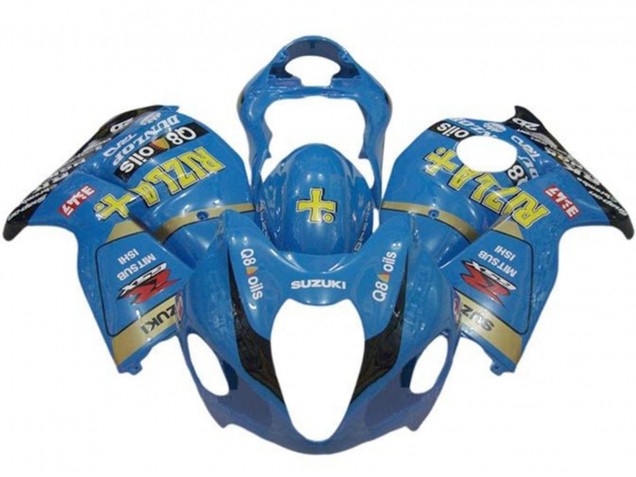 Billige Suzuki GSXR 1300 Hayabusa Motorrad Verkleidung 1996-2007 - Blau Gold Schwarz Rizla