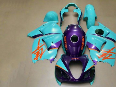 Billige Suzuki GSXR 1300 Hayabusa Motorrad Verkleidung 1996-2007 - Matt Lila Orange Blau