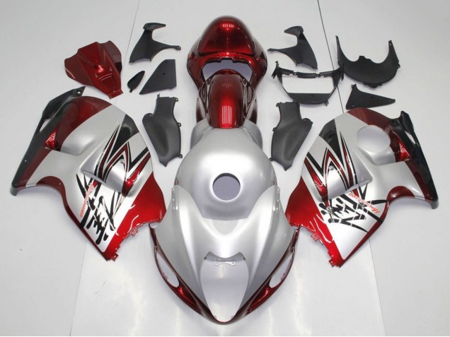 Billige Suzuki GSXR 1300 Hayabusa Motorrad Verkleidung 1996-2007 - Silber Bonbon Rot Schwarz