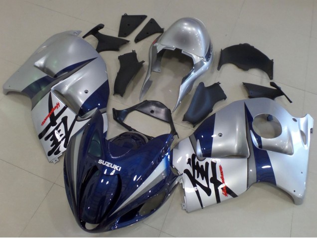 Billige Suzuki GSXR 1300 Hayabusa Motorrad Verkleidung 1996-2007 - Silber Dunkel Blau