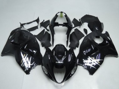 Billige Suzuki GSXR 1300 Hayabusa Motorrad Verkleidung 1996-2007 - Glanzendes Schwarz Weiss Aufkleber