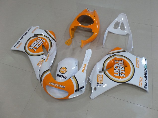 Billige Suzuki RGV250 VJ22 Motorrad Verkleidung 1991-1996 - Weiss Orange Lucky Strike Motul