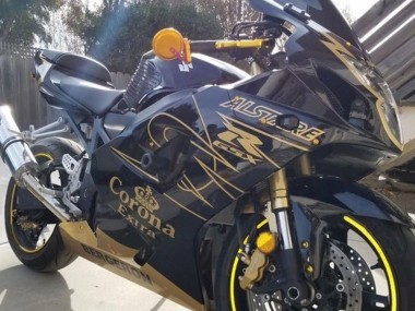 Billige Suzuki GSXR 1000 Motorrad Verkleidung 2003-2004 - Schwarzes Gold Corona