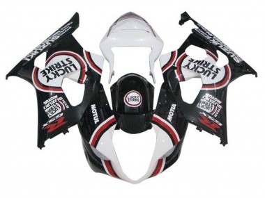 Billige Suzuki GSXR 1000 Motorrad Verkleidung 2003-2004 - Weiss Schwarz Rot Lucky Strike
