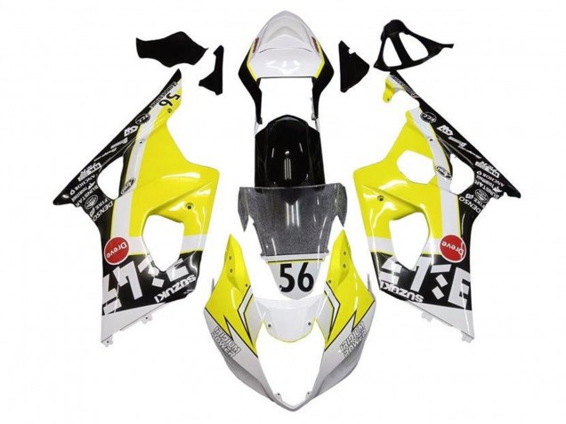 Billige Suzuki GSXR 1000 Motorrad Verkleidung 2003-2004 - Gelb Weiss Schwarz