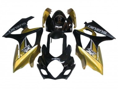 Billige Suzuki GSXR 1000 Motorrad Verkleidung 2005-2006 - Schwarzes Gold Silber