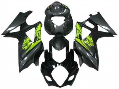 Billige Suzuki GSXR 1000 Motorrad Verkleidung 2005-2006 - Schwarz Grau Neon Gelb