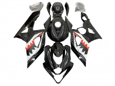 Billige Suzuki GSXR 1000 Motorrad Verkleidung 2005-2006 - Schwarz Weiss Rot Hai