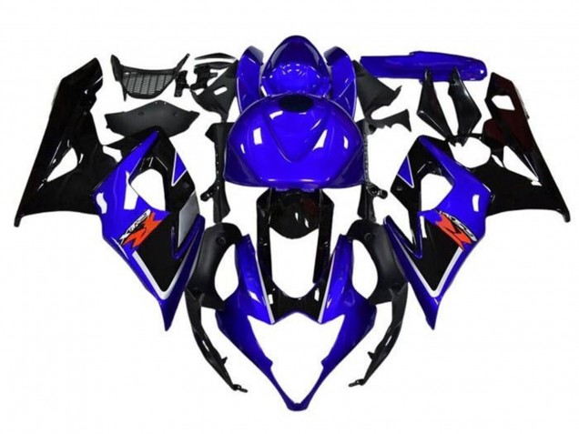 Billige Suzuki GSXR 1000 Motorrad Verkleidung 2005-2006 - Blau Schwarz Weiss Streifen