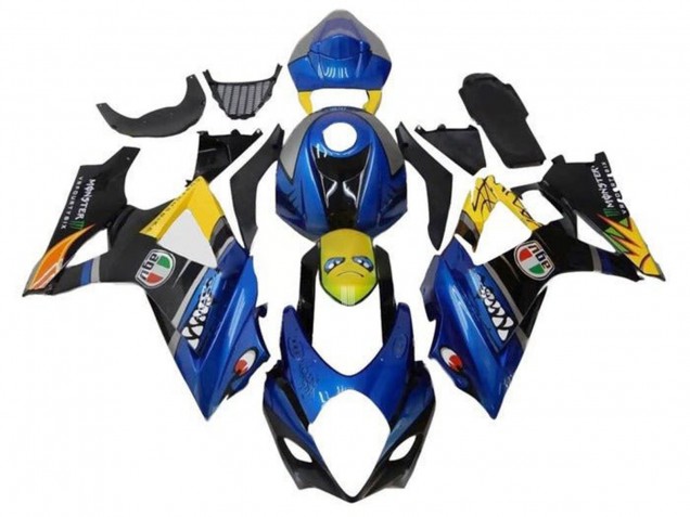 Billige Suzuki GSXR 1000 Motorrad Verkleidung 2005-2006 - Blau Gelb Schwarz Hai