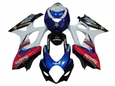 Billige Suzuki GSXR 1000 Motorrad Verkleidung 2005-2006 - Weiss Rot Blau Makita