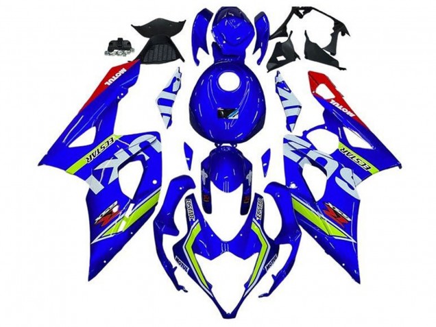 Billige Suzuki GSXR 1000 Motorrad Verkleidung 2005-2006 - Blau Grun Weiss Rot