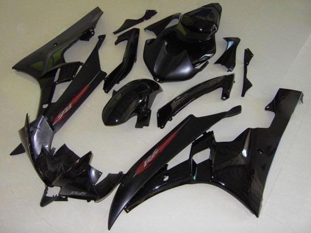 Billige Yamaha YZF R6 Motorrad Verkleidung 2006-2007 - Glanzendes Schwarz Matt Schwarz Rot OEM Stil