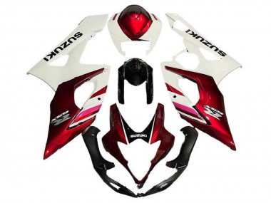 Billige Suzuki GSXR 1000 Motorrad Verkleidung 2005-2006 - Weiss Bonbon Rot Schwarz