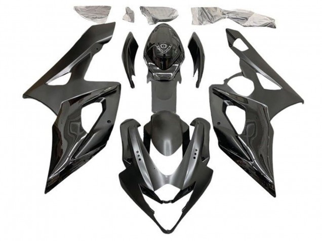 Billige Suzuki GSXR 1000 Motorrad Verkleidung 2005-2006 - Glanzendes Schwarz Half Matt Schwarz