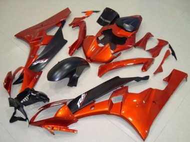 Billige Yamaha YZF R6 Motorrad Verkleidung Kit 2006-2007 - Orange Matt Schwarz