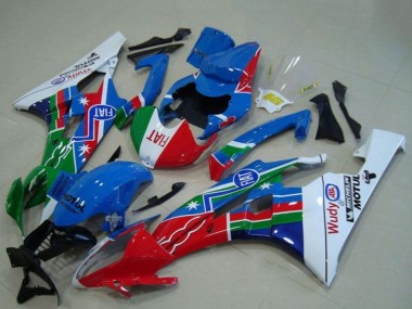 Billige Yamaha YZF R6 Motorrad Verkleidung 2006-2007 - Weiss Blau Rot Grun Fiat Motul