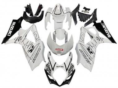 Billige Suzuki GSXR 1000 Motorrad Verkleidung 2005-2006 - Weiss Schwarz Corona Motul
