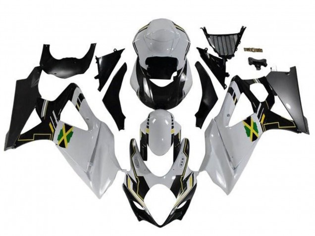 Billige Suzuki GSXR 1000 Motorrad Verkleidung 2005-2006 - Weiss Schwarz Gelb Jamaica