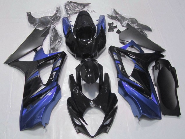 Billige Suzuki GSXR 1000 Motorrad Verkleidungen Kit 2007-2008 - Glanzendes Schwarz Matt Schwarz