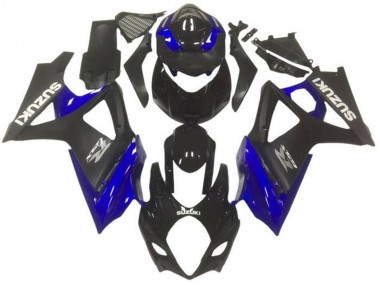 Billige Suzuki GSXR 1000 Motorrad Verkleidung 2007-2008 - Glanzendes Schwarz Matt Schwarz Blau Grau