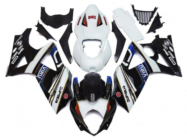 Billige Suzuki GSXR 1000 Motorrad Verkleidung 2007-2008 - Weiss Blau Schwarz Viru
