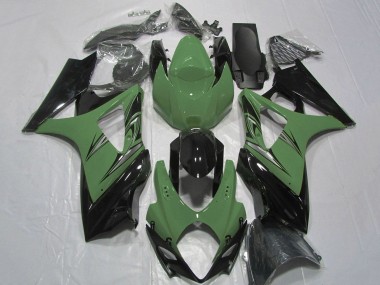 Billige Suzuki GSXR 1000 Motorrad Verkleidung 2007-2008 - Grun Glanzendes Schwarz