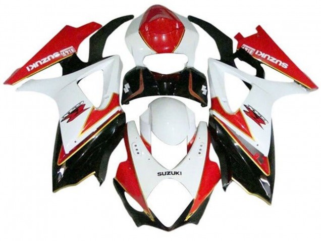 Billige Suzuki GSXR 1000 Motorrad Verkleidung 2007-2008 - Weiss Rot Gold Schwarz