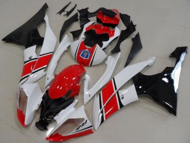 Billige Yamaha YZF R6 Motorrad Verkleidung Kit 2008-2016 - Weiss Rot Glanzendes Schwarz