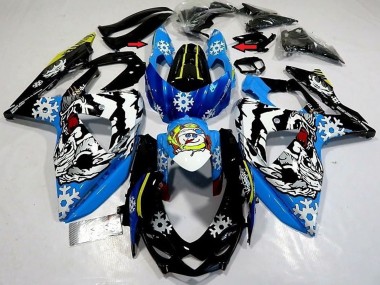 Billige Suzuki GSXR 1000 Motorrad Verkleidung 2009-2016 - Blau Schwarz Weiss Schnee
