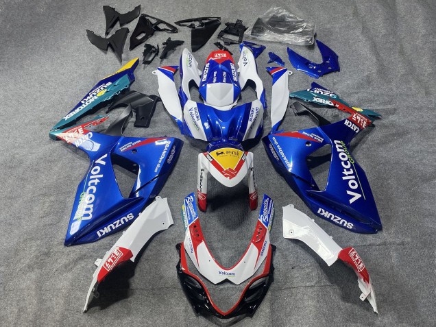 Billige Suzuki GSXR 1000 Motorrad Verkleidung 2009-2016 - Weiss Blau Rot Gelb Voltcom