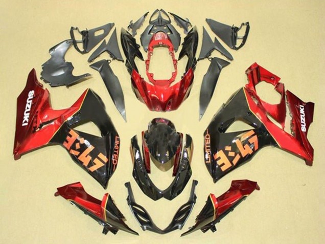 Billige Suzuki GSXR 1000 Motorrad Verkleidung Kit 2009-2016 - Rot Schwarz