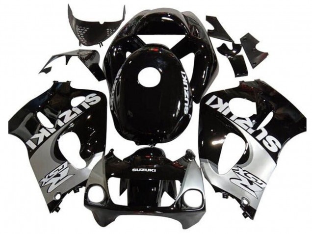 Billige Suzuki GSXR 600 / GSXR 750 Motorrad Verkleidung 1996-2000 - Schwarz Silber
