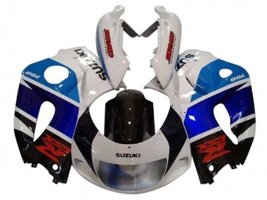 Billige Suzuki GSXR 600 / GSXR 750 Motorrad Verkleidung 1996-2000 - Weiss Schwarz Double Blau Rot