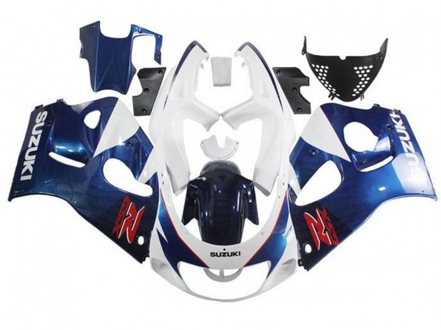 Billige Suzuki GSXR 600 / GSXR 750 Motorrad Verkleidung 1996-2000 - Weiss Blau Rot