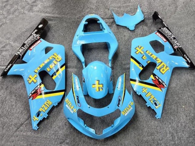 Billige Suzuki GSXR 600 / GSXR 750 Motorrad Verkleidung 2001-2003 - Hellblau Gelb Schwarz Schwarz Rizla