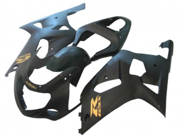 Billige Suzuki GSXR 600 / GSXR 750 Motorrad Verkleidung 2001-2003 - Matt Schwarz Gold