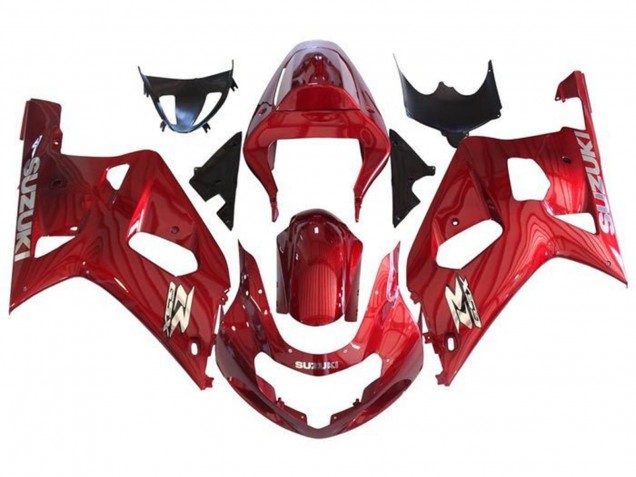 Billige Suzuki GSXR 600 / GSXR 750 Motorrad Verkleidung 2001-2003 - Rot Chrome
