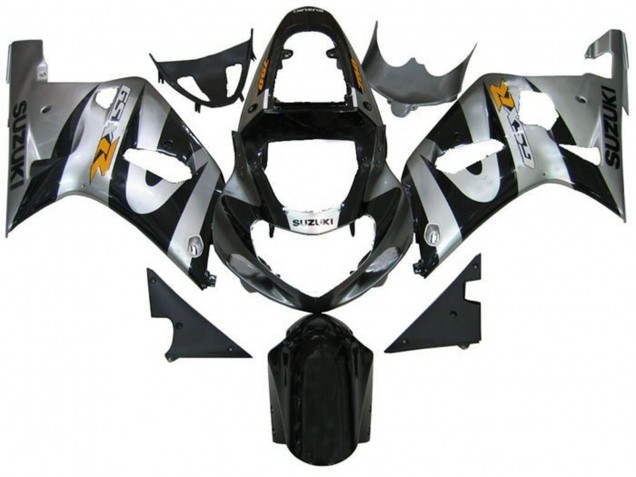Billige Suzuki GSXR 600 / GSXR 750 Motorrad Verkleidung 2001-2003 - Silber Schwarz Gelb