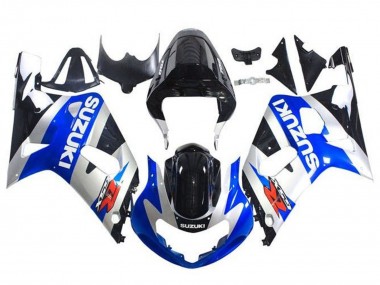 Billige Suzuki GSXR 600 / GSXR 750 Motorrad Verkleidung 2001-2003 - Blau Silber Glanzendes Schwarz