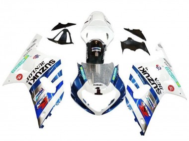 Billige Suzuki GSXR 600 / GSXR 750 Motorrad Verkleidung 2001-2003 - Weiss Blau Streifen Rot Schwarz