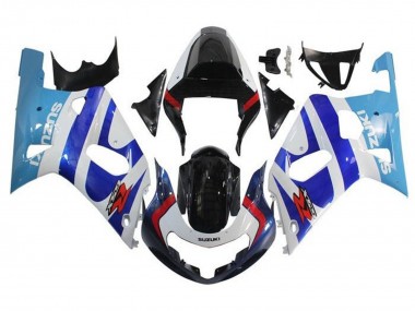 Billige Suzuki GSXR 600 / GSXR 750 Motorrad Verkleidung 2001-2003 - Weiss Triple Blau Glanzendes Schwarz Rot