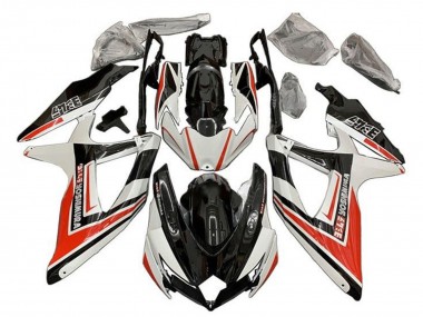 Billige Suzuki GSXR 600 / GSXR 750 Motorrad Verkleidung 2008-2010 - Weiss Orange Glanzendes Schwarz Yoshimura