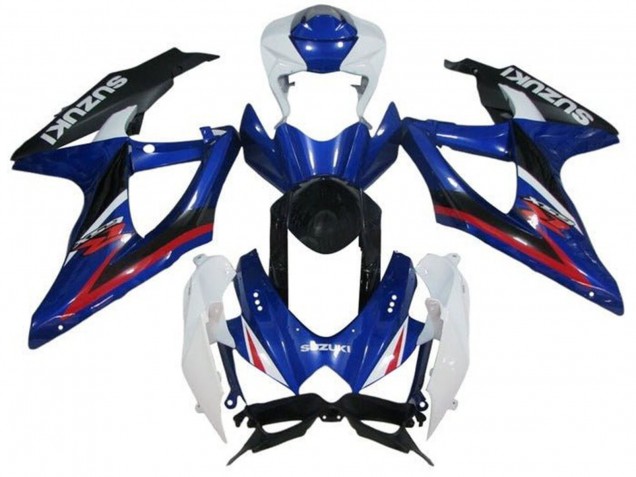 Billige Suzuki GSXR 600 / GSXR 750 Motorrad Verkleidung 2008-2010 - Weiss Blau Rot Schwarz