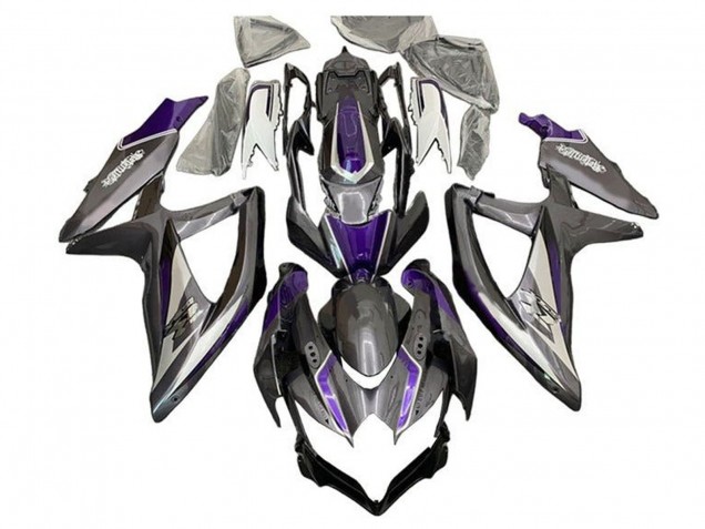 Billige Suzuki GSXR 600 / GSXR 750 Motorrad Verkleidung 2008-2010 - Silber Grau Lila