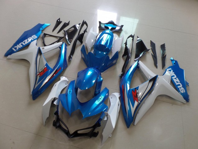 Billige Suzuki GSXR 600 / GSXR 750 Motorrad Verkleidung 2008-2010 - Weiss Hellblau Rot